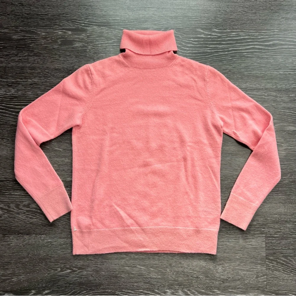 Lafayette 148 New York 100% Cashmere Turtleneck Sweater in Altrosa Pink - Picture 1 of 7